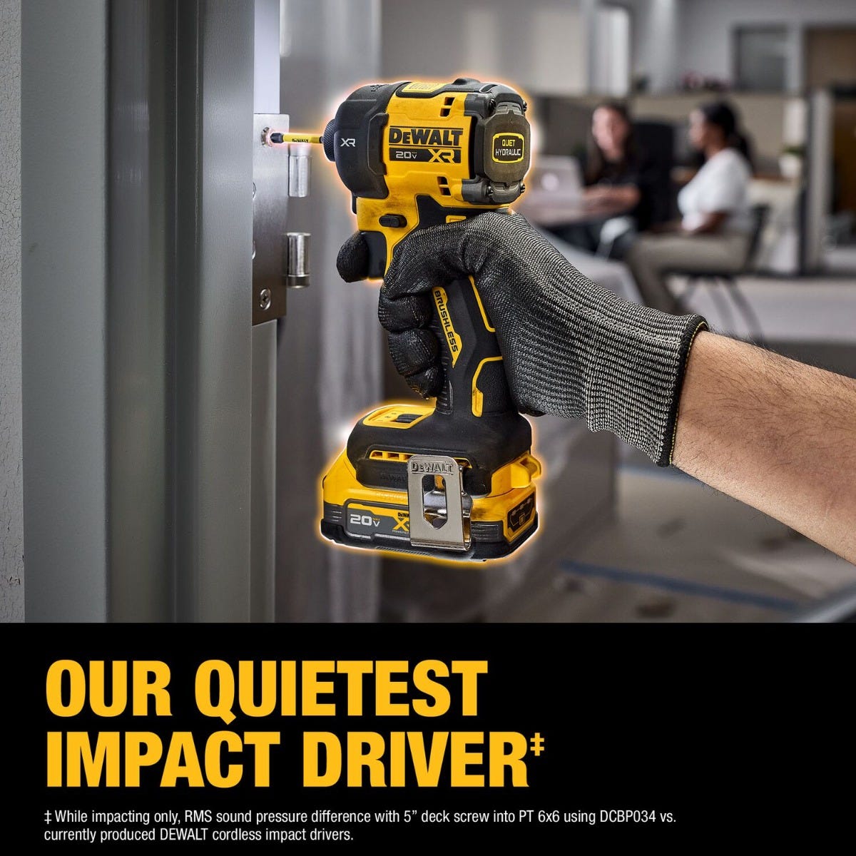 DeWalt DCF870E1 20V MAX XR Brushless 1/4-in. Quiet Hydraulic Impact Driver POWERSTACK Kit