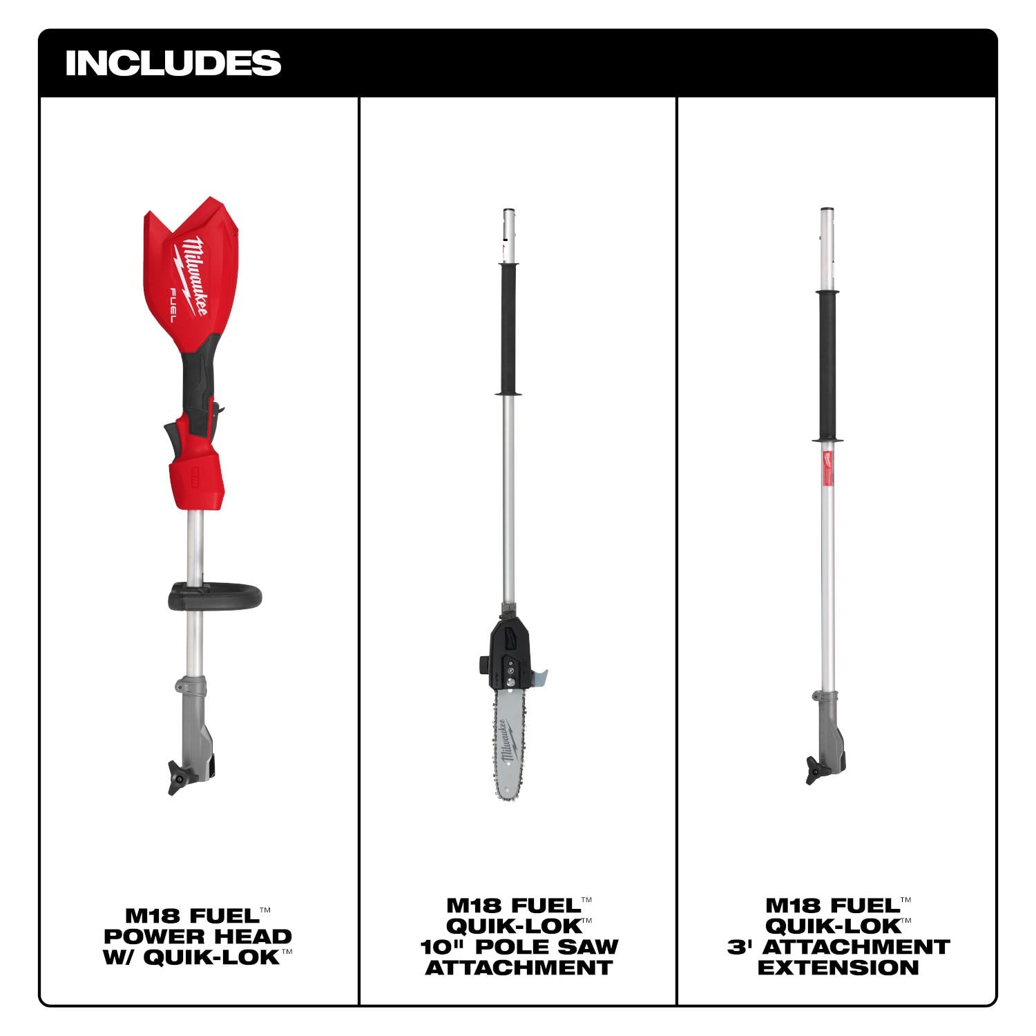 Milwaukee 3016-20PS M18 FUEL QUIK-LOK Power Head w/ Pole Saw Attachment