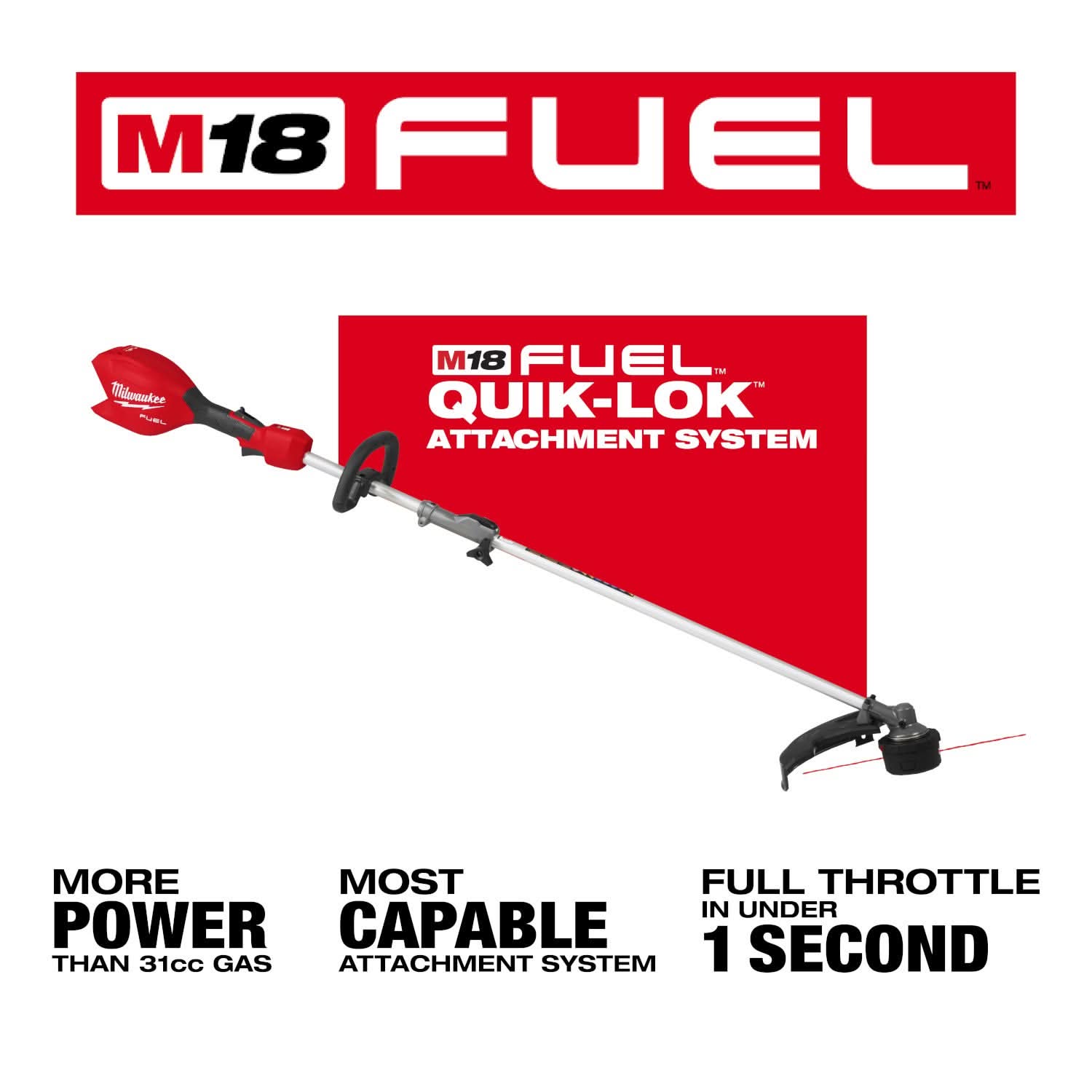Milwaukee 3016-20ST M18 FUEL QUIK-LOK Power Head w/ String Trimmer Attachment