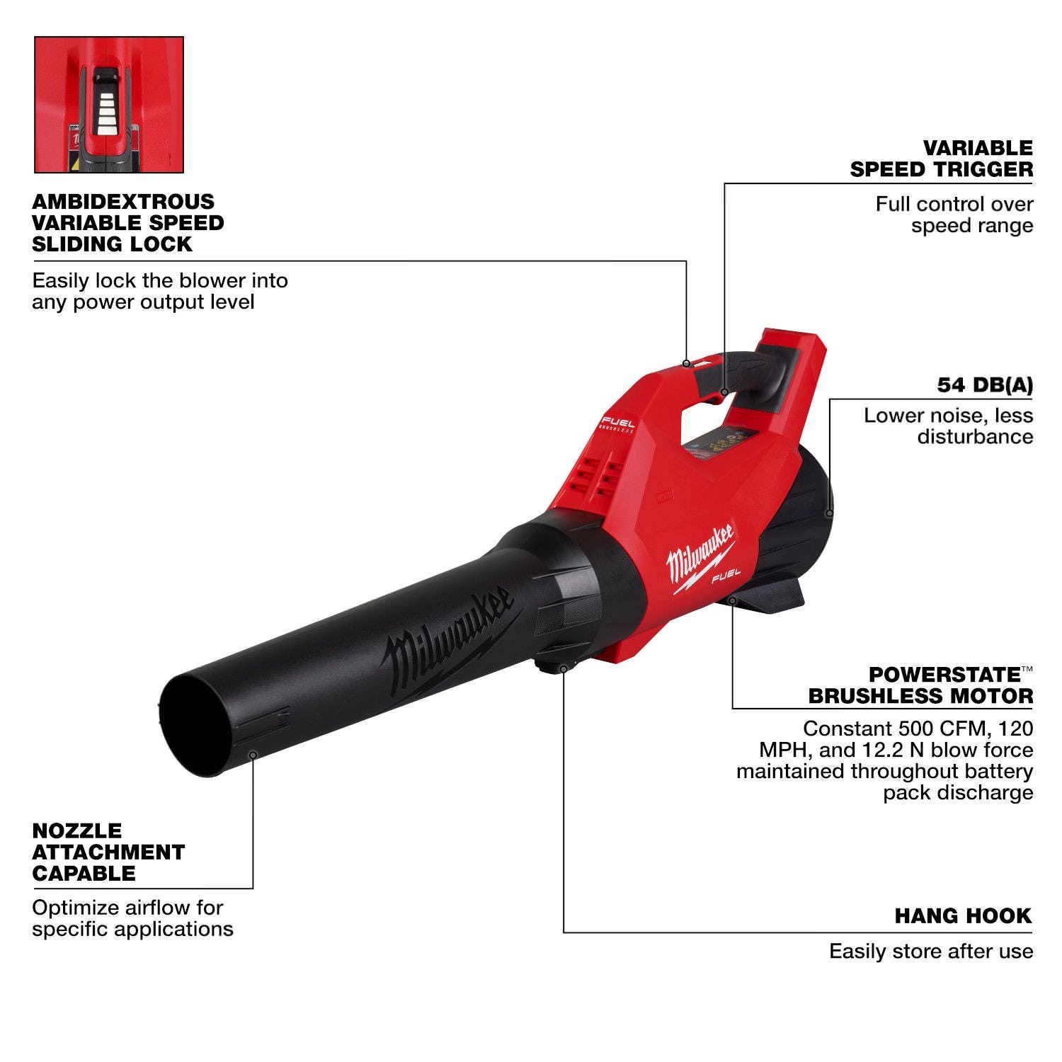 Milwaukee M18 FUEL 18V 500CFM Blower with M18 REDLITHIUM HIGH OUTPUT XC 6.0Ah Battery 2-Pack