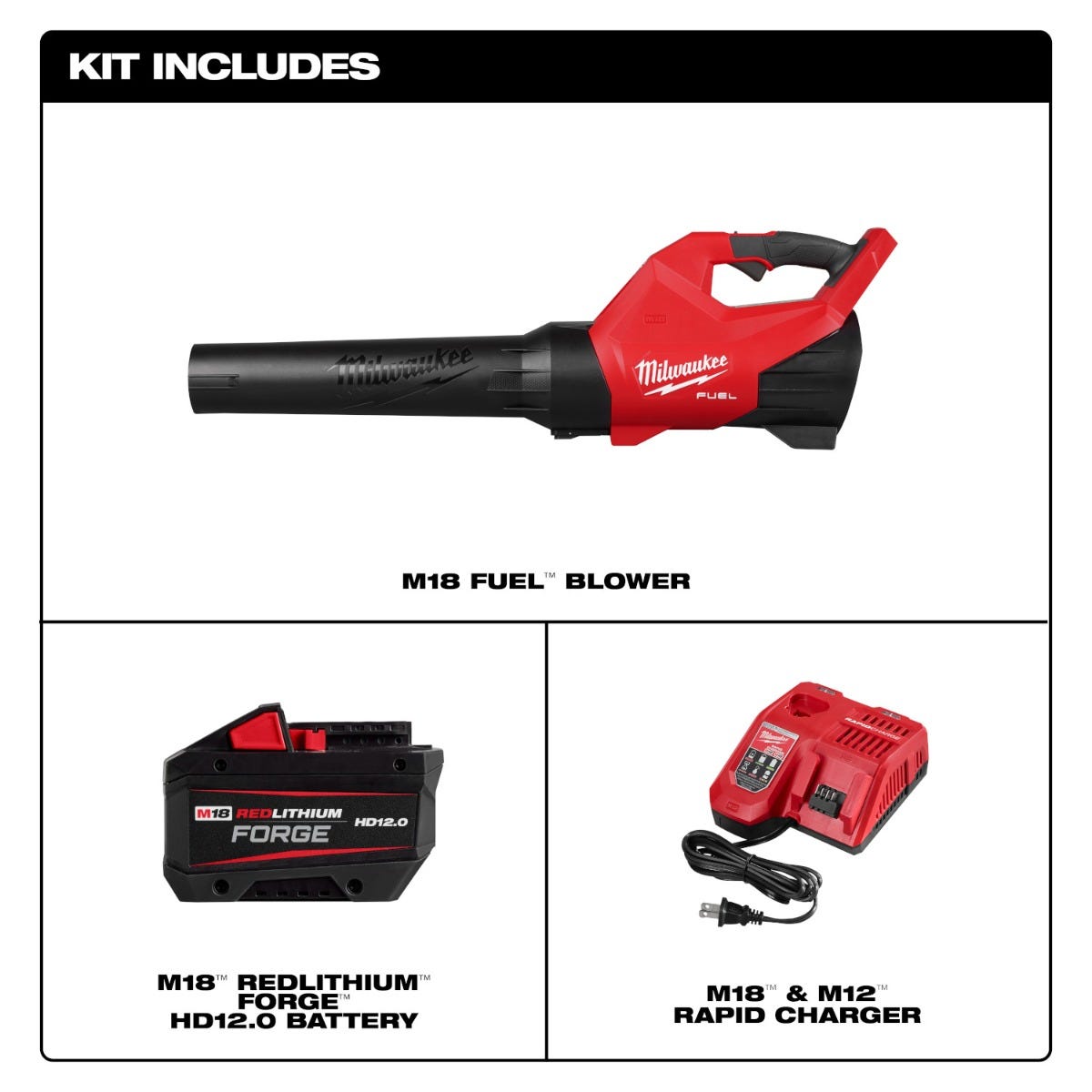 Milwaukee 3017-21HD M18 FUEL 500-CFM 120-MPH Brushless Blower 12.0Ah Kit
