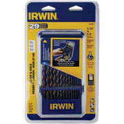 Irwin 3018005 Black & Gold Metal Index Drill Bit 29 Piece Set