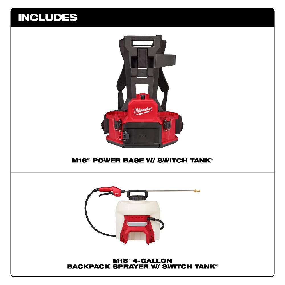 Milwaukee 3019-20PS M18 4-Gallon Backpack Sprayer w/ SWITCH TANK (Tool Only)