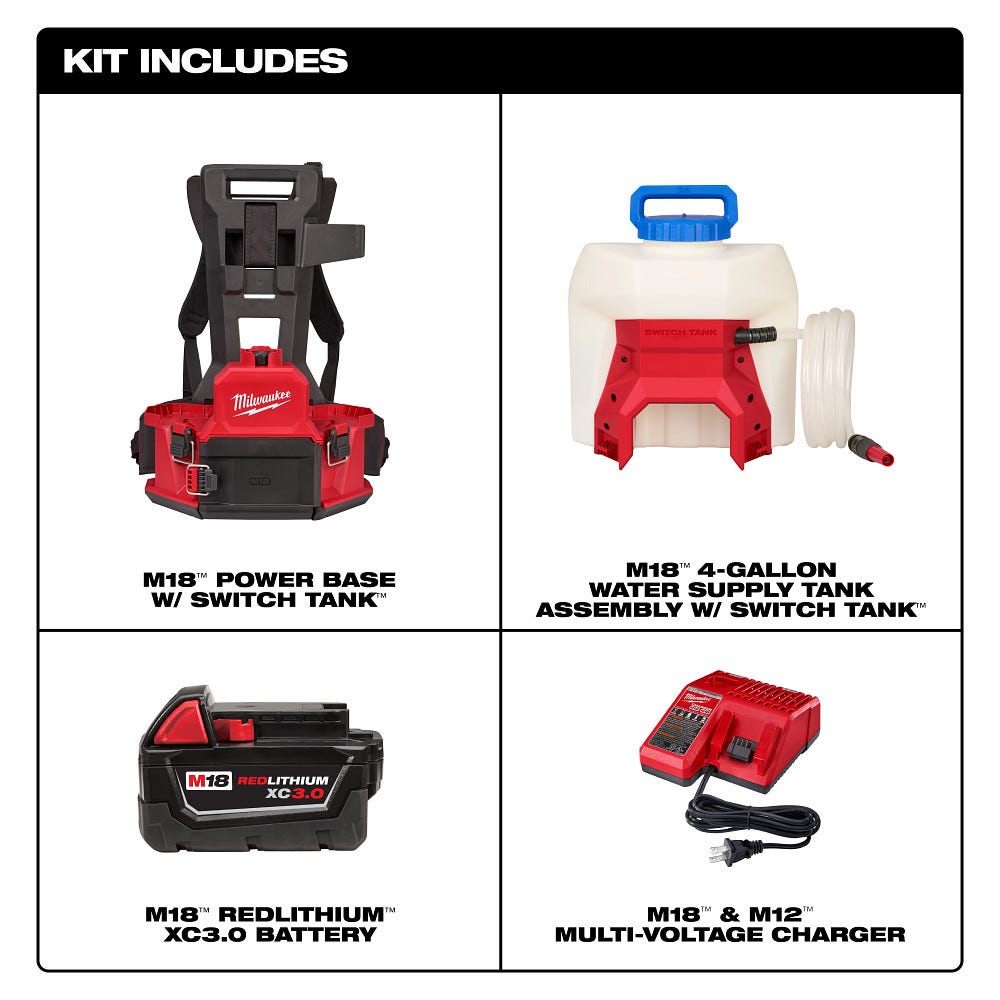 Milwaukee 3019-21WS M18 4-Gallon Water Supply Kit w/ SWITCH TANK