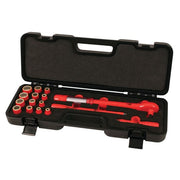 Wiha 30190 16-Piece Insulated 3/8 in. Drive Torque 12 Point Socket Set, SAE