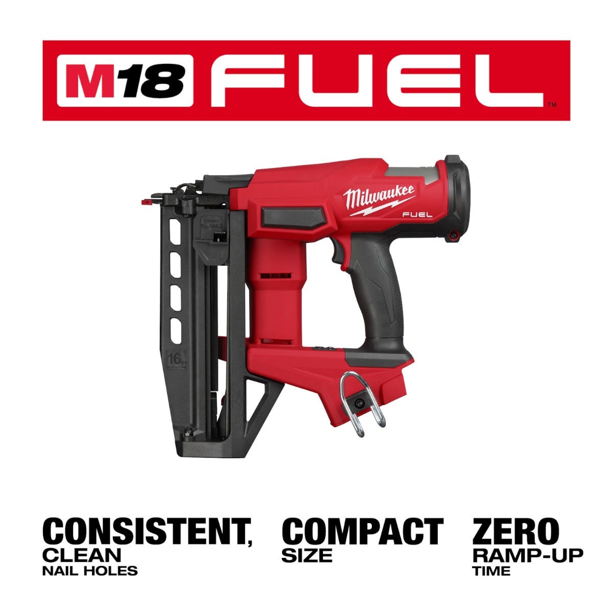 Milwaukee 3020-20 M18 Straight 16-Gauge Finish Nailer, Tool Only