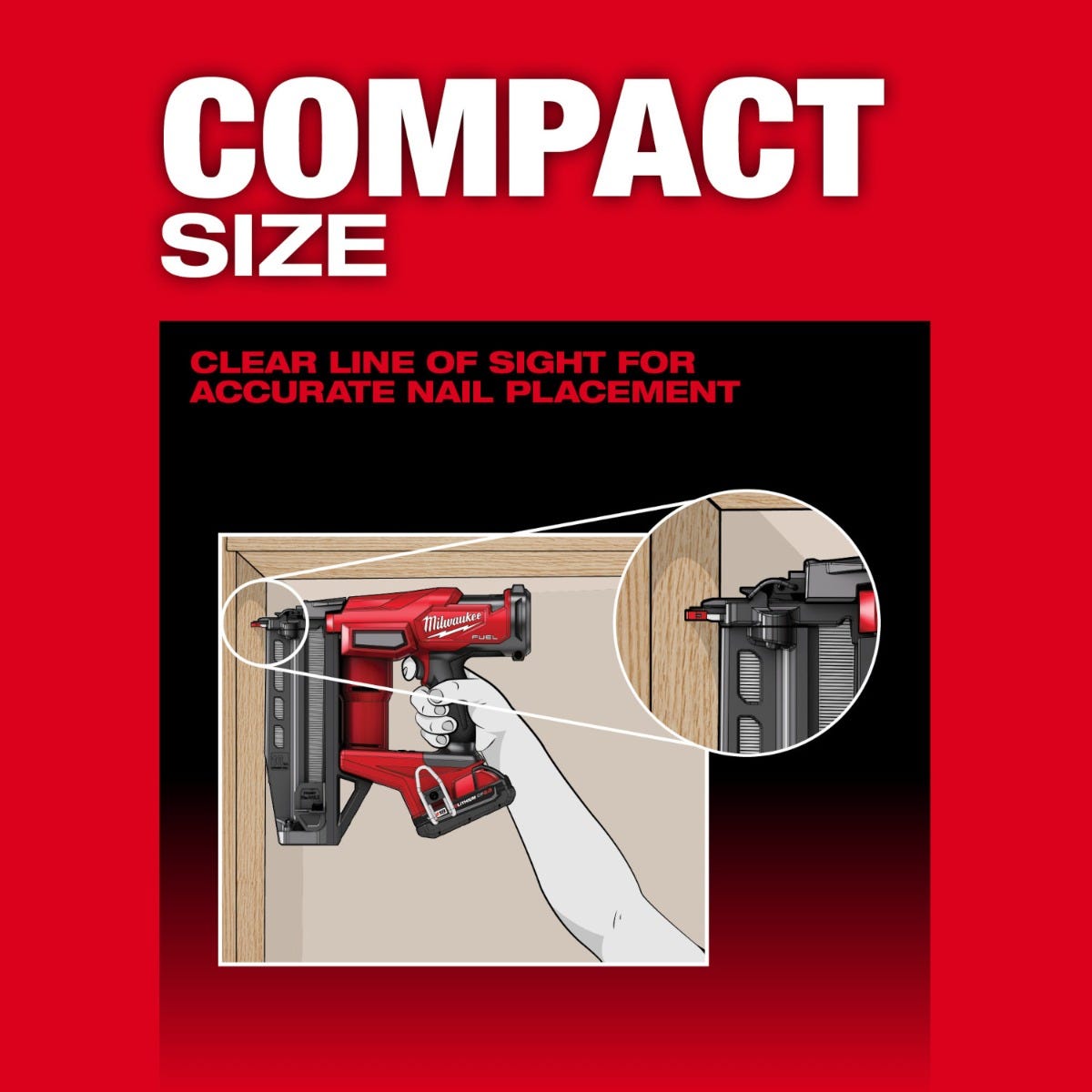 Milwaukee 3020-20 M18 Straight 16-Gauge Finish Nailer, Tool Only