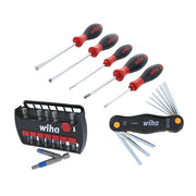 Wiha 5-Piece SoftFinish Screwdriver Set w/ 9-Piece PocketStar Fold Out Hex Set & 7-Piece TerminatorBlue Impact Bit Set