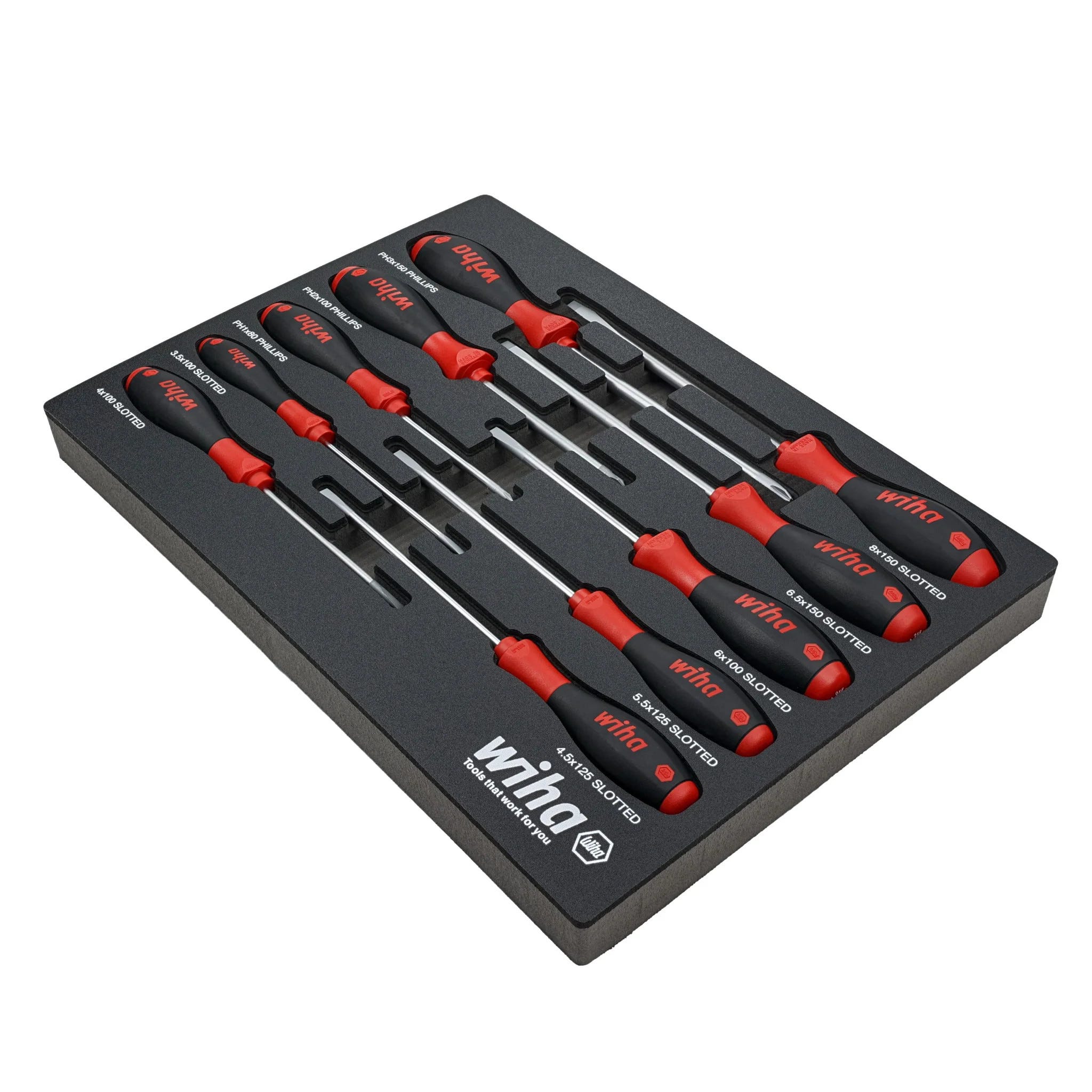 Wiha 30280 10-Piece SoftFinish ScrewDriver Tray Set