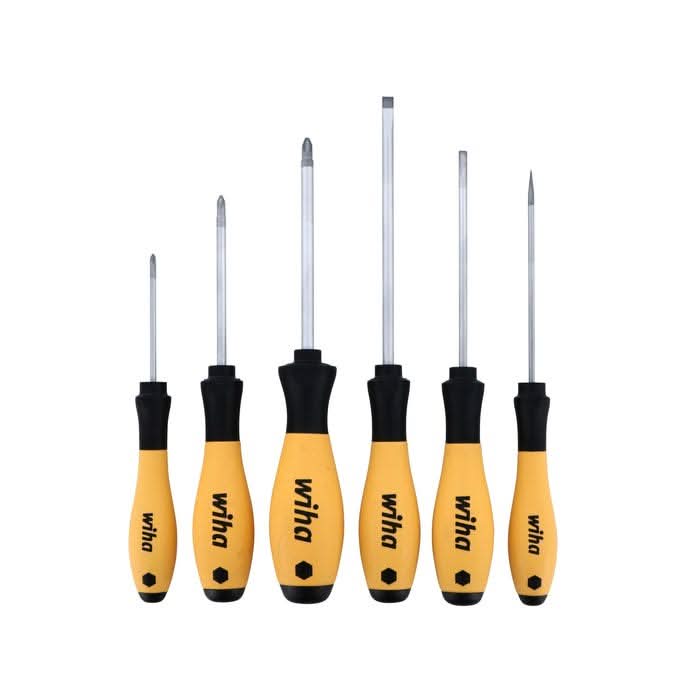 Wiha 30292 6-Piece SoftFinish ESD Slotted and Phillips Screwdriver Set