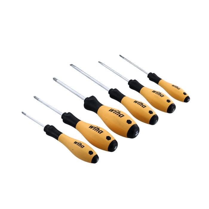 Wiha 30292 6-Piece SoftFinish ESD Slotted and Phillips Screwdriver Set