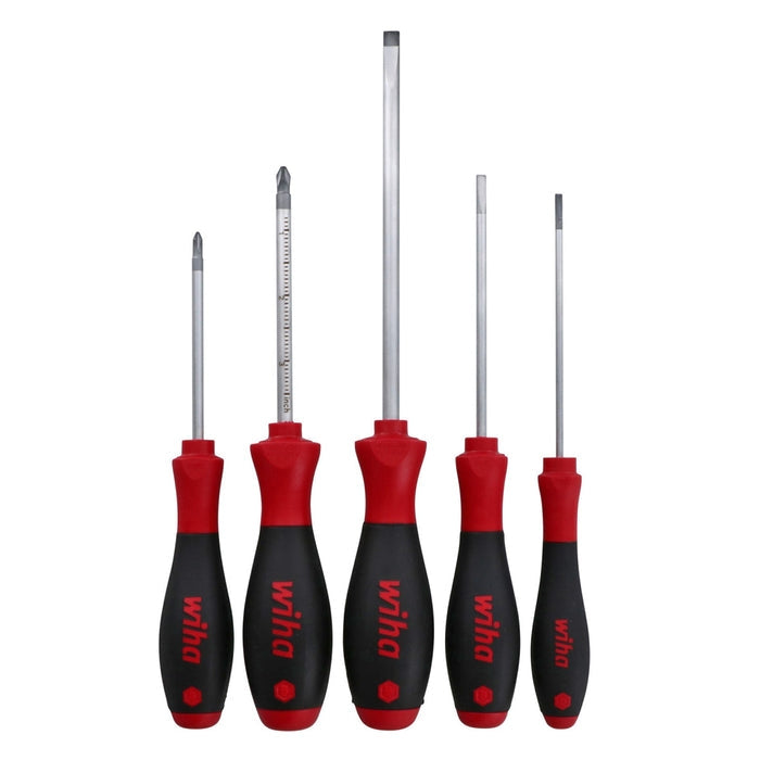 Wiha 30295 5-Piece SoftFinish Slotted and Phillips Screwdriver Set