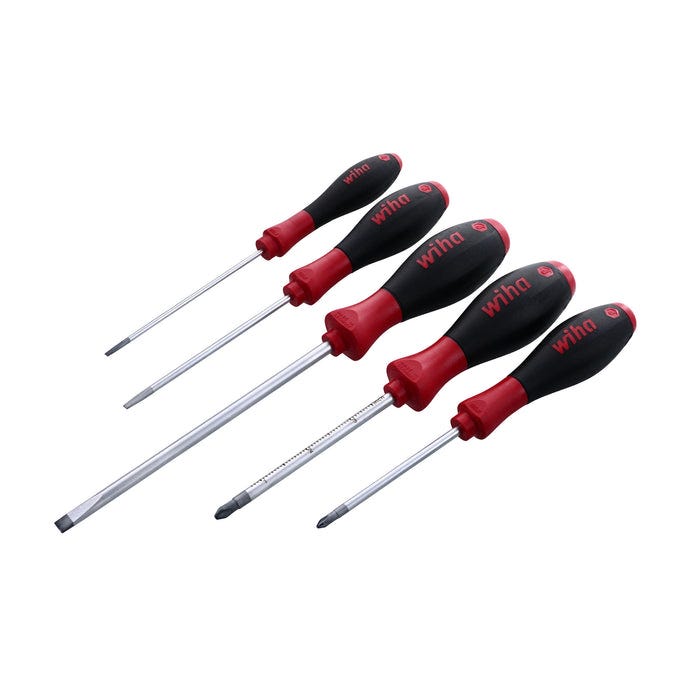 Wiha 30295 5-Piece SoftFinish Slotted and Phillips Screwdriver Set