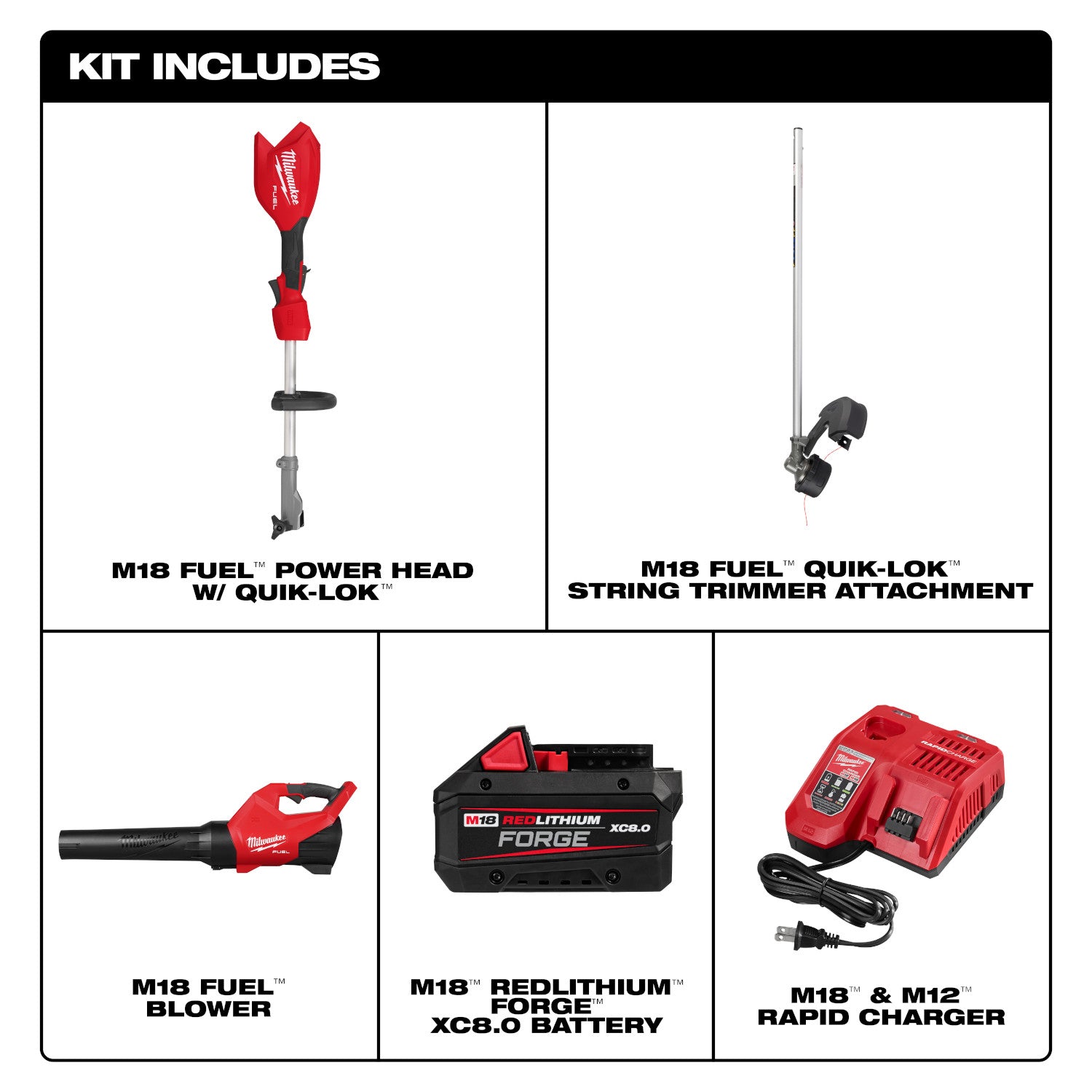 Milwaukee 3031-21 M18 FUEL QUIK-LOK String Trimmer & Blower 8.0Ah Combo Kit