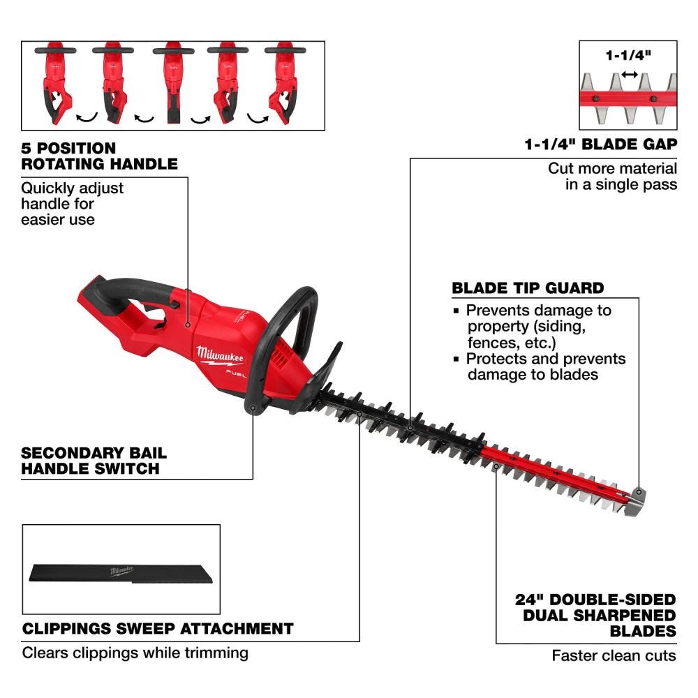 Milwaukee 3033-20 M18 FUEL 24" Hedge Trimmer - Tool Only
