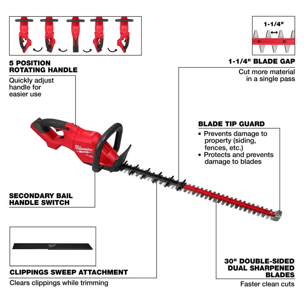Milwaukee 3034-20 M18 FUEL 30" Hedge Trimmer - Tool Only