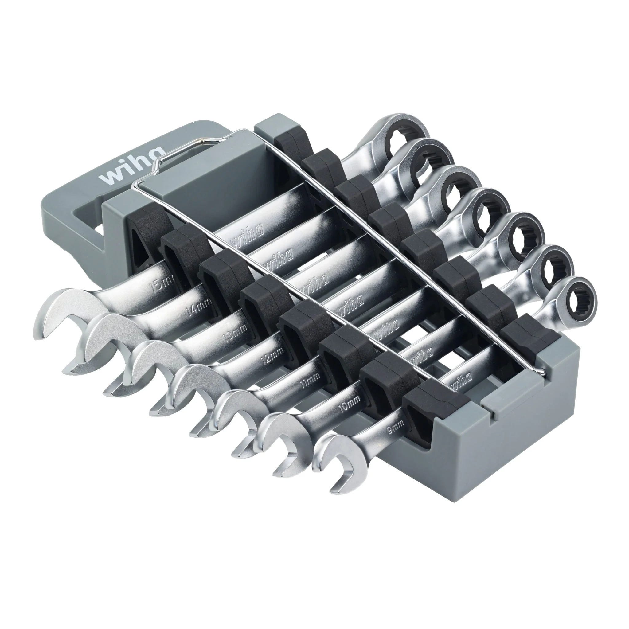 Wiha 30390 7-Piece Metric Combination Ratchet Wrench Set