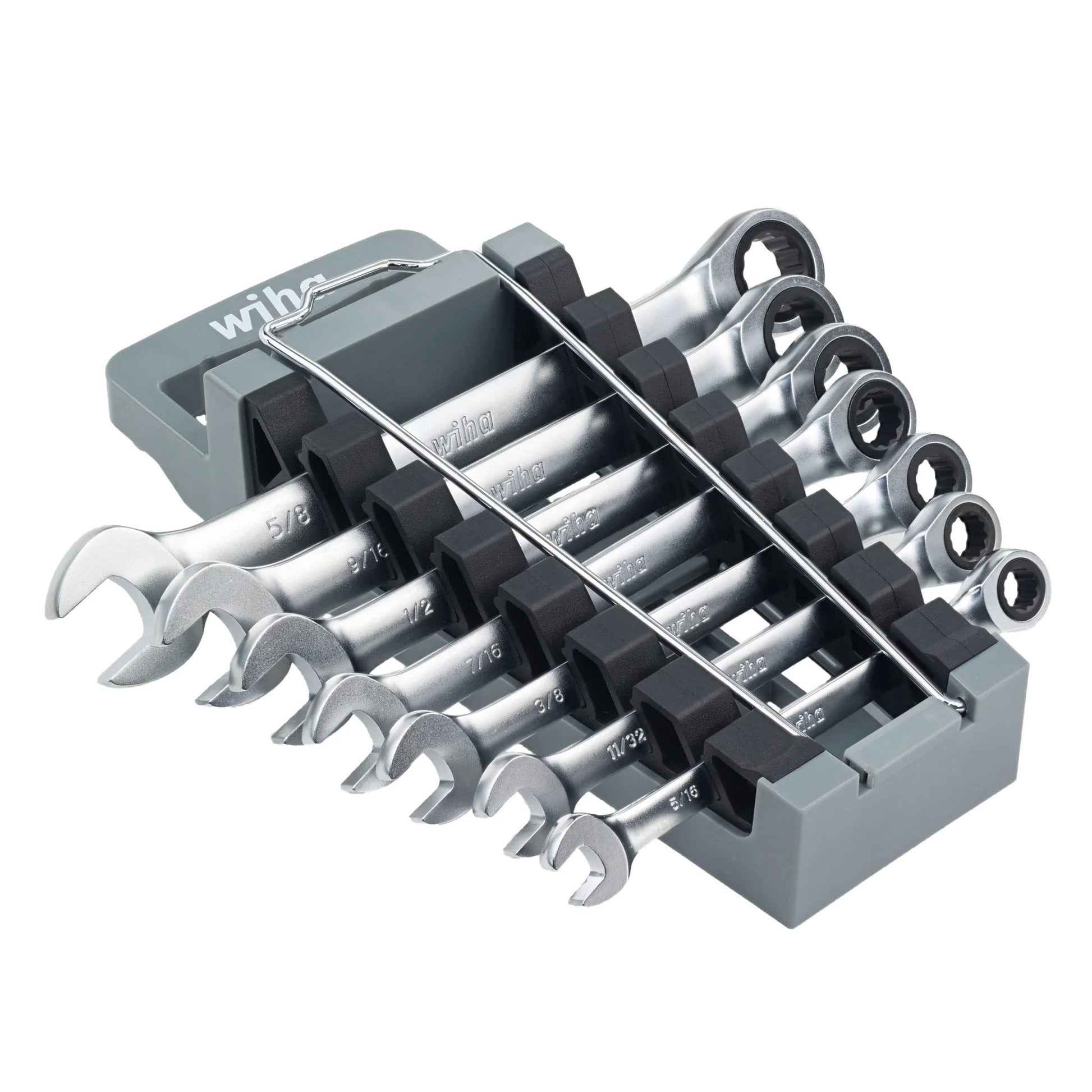 Wiha 30393 7-Piece SAE Combination Ratchet Wrench Set