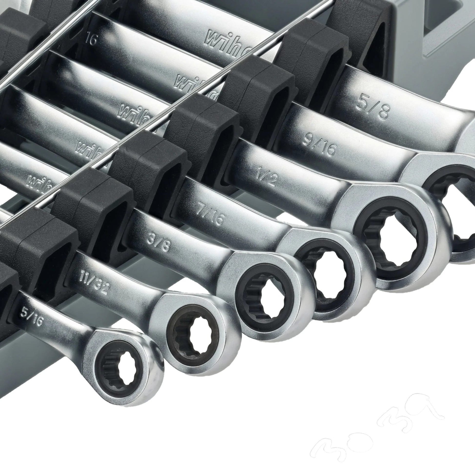 Wiha 30393 7-Piece SAE Combination Ratchet Wrench Set