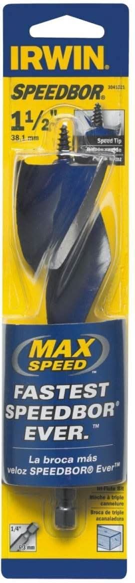 Irwin 3041021 Speedbor MAX Speed Bits 6-in. Standard Length Bits 1-1/2-in.