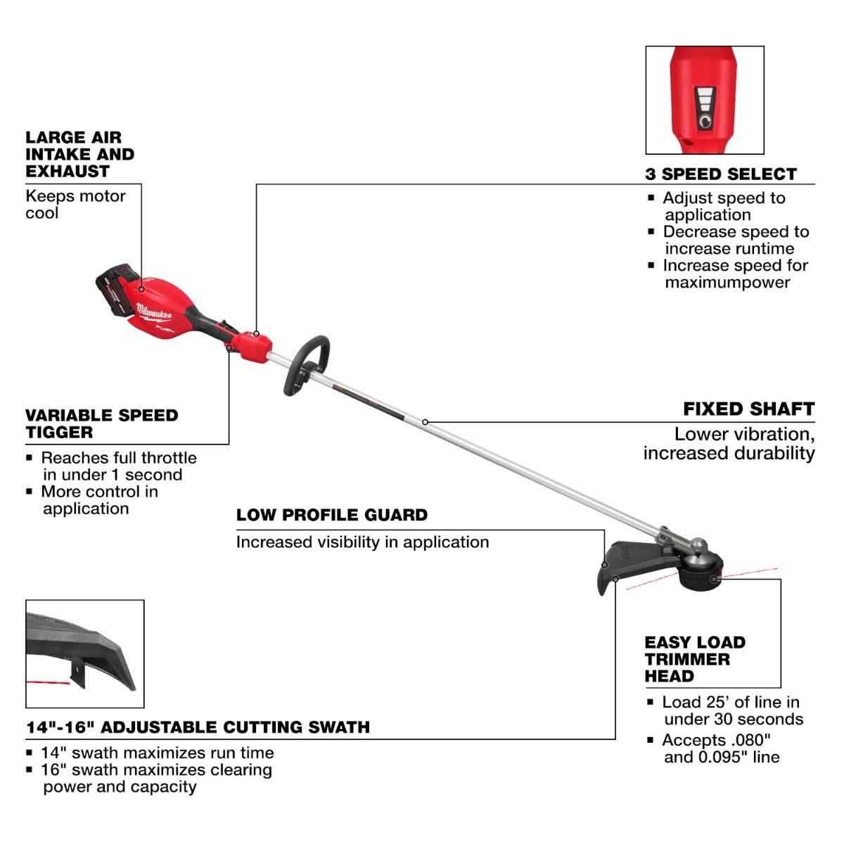 Milwaukee 3046-21HD M18 FUEL 16 in. String Trimmer 12.0Ah Kit