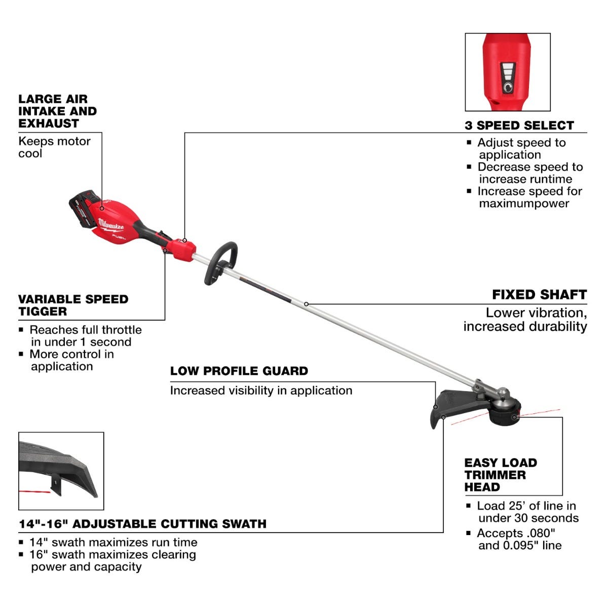 Milwaukee 3046-21HD M18 FUEL 16 in. String Trimmer 12.0Ah Kit