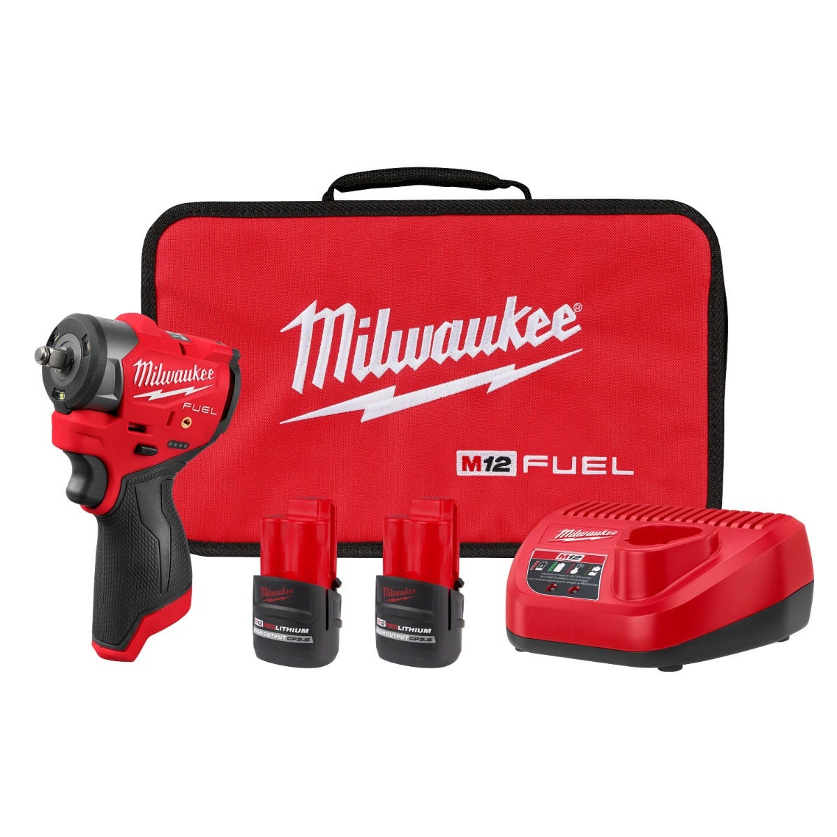 Milwaukee 3049-22 M12 FUEL 3/8" Subcompact Impact Wrench w/ Friction Ring 2.5Ah Kit