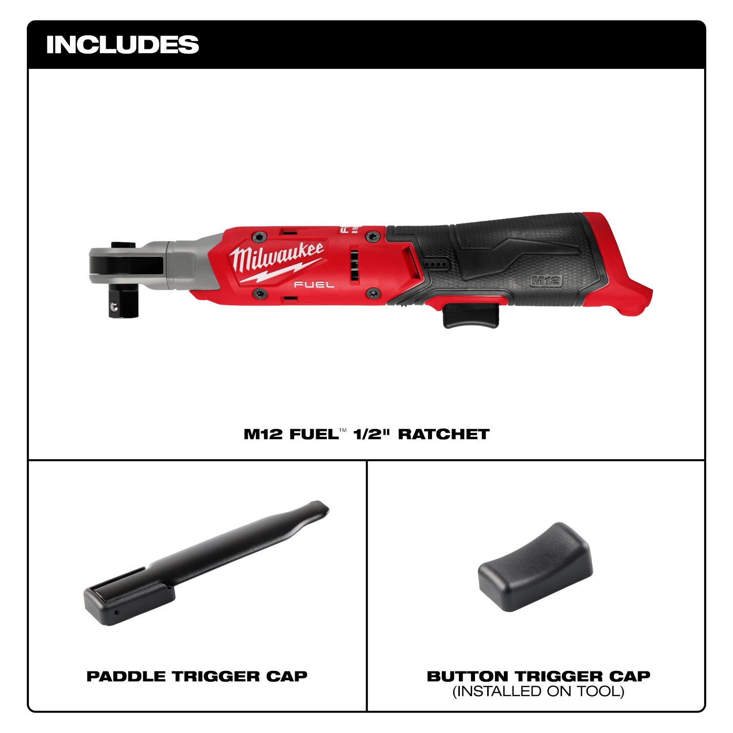 Milwaukee 3054-20 M12 FUEL Brushless 1/2-in. Ratchet, Tool Only