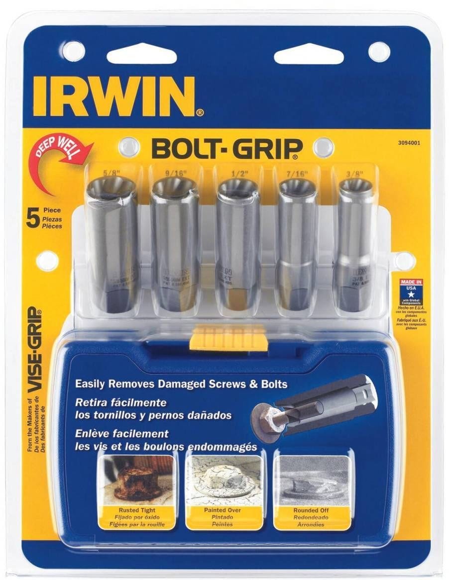 Irwin 3094001 Tools BOLT-GRIP Deep Well Bolt Extractor 5 Piece Set