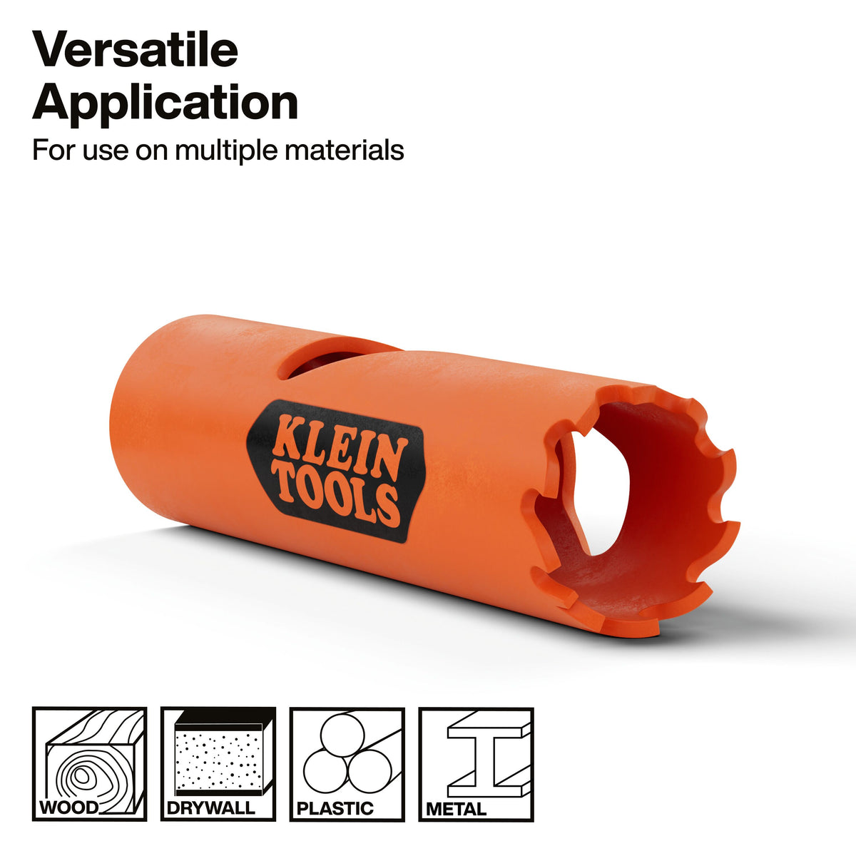 Klein Tools 31012 3/4-inch hole saw bi-metal teeth optimized for cutting steel