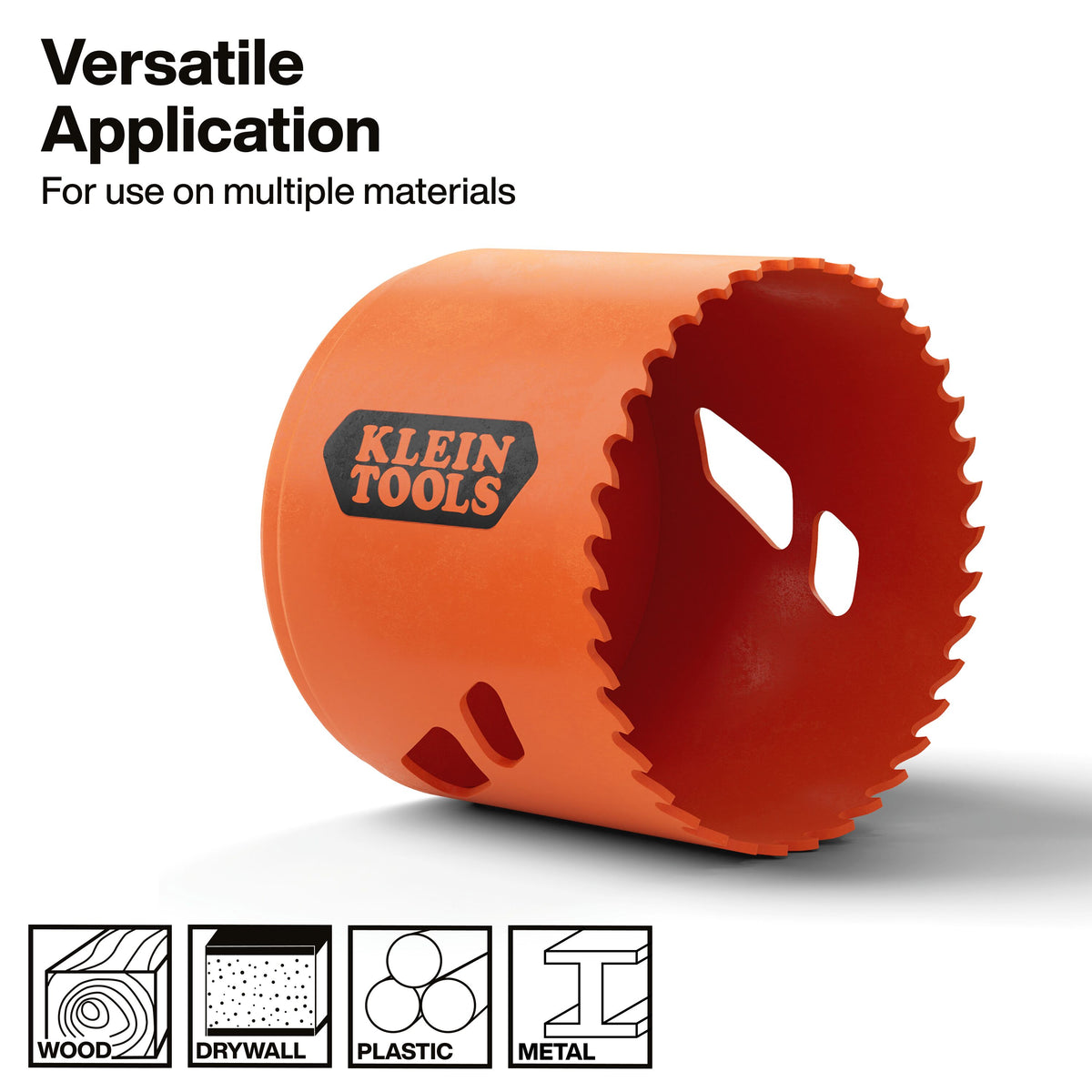 Klein Tools 31022 2-1/2-inch hole saw access slots for easy waste plug removal