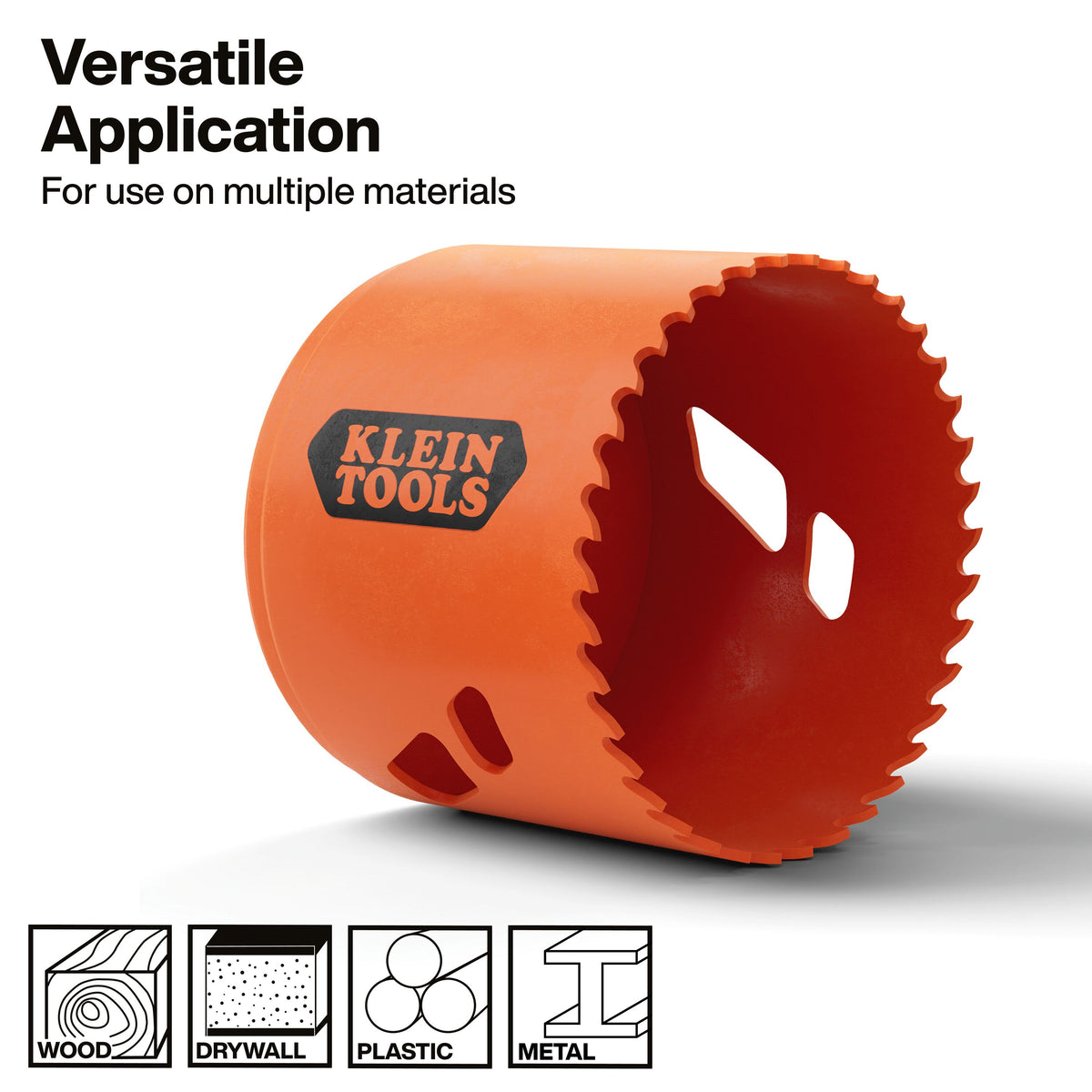 Klein Tools 31023 2-3/4-inch hole saw access slots for easy waste plug removal