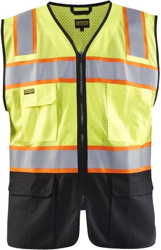 Blaklader 31301054 Hi-Vis Vest, High-Visibility Yellow / Black