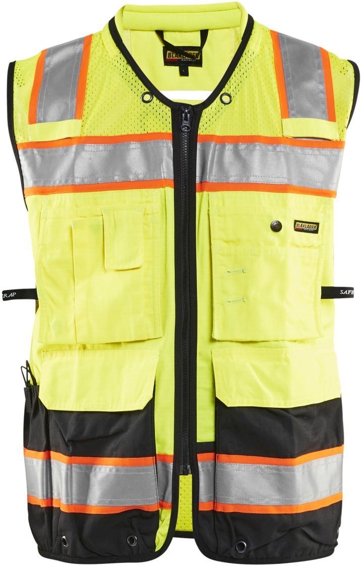 Blaklader 31321831 Hi-Vis Surveyor's Vest, High-Visibility Yellow / Black