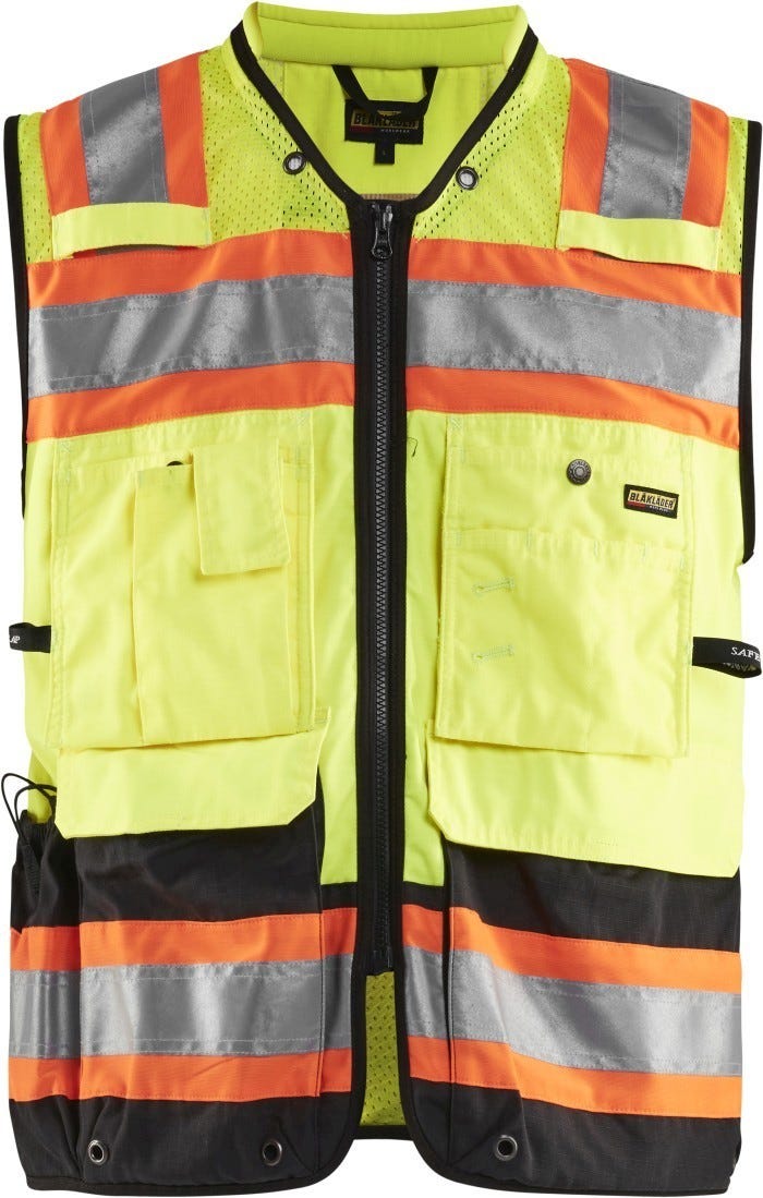 Blaklader 31341831 Hi-Vis Surveyors Vest, High-Visibility Yellow / Black