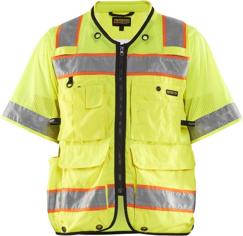 Blaklader 31391831 Hi-Vis Sleeved Vest, High-Visibility Yellow / Black