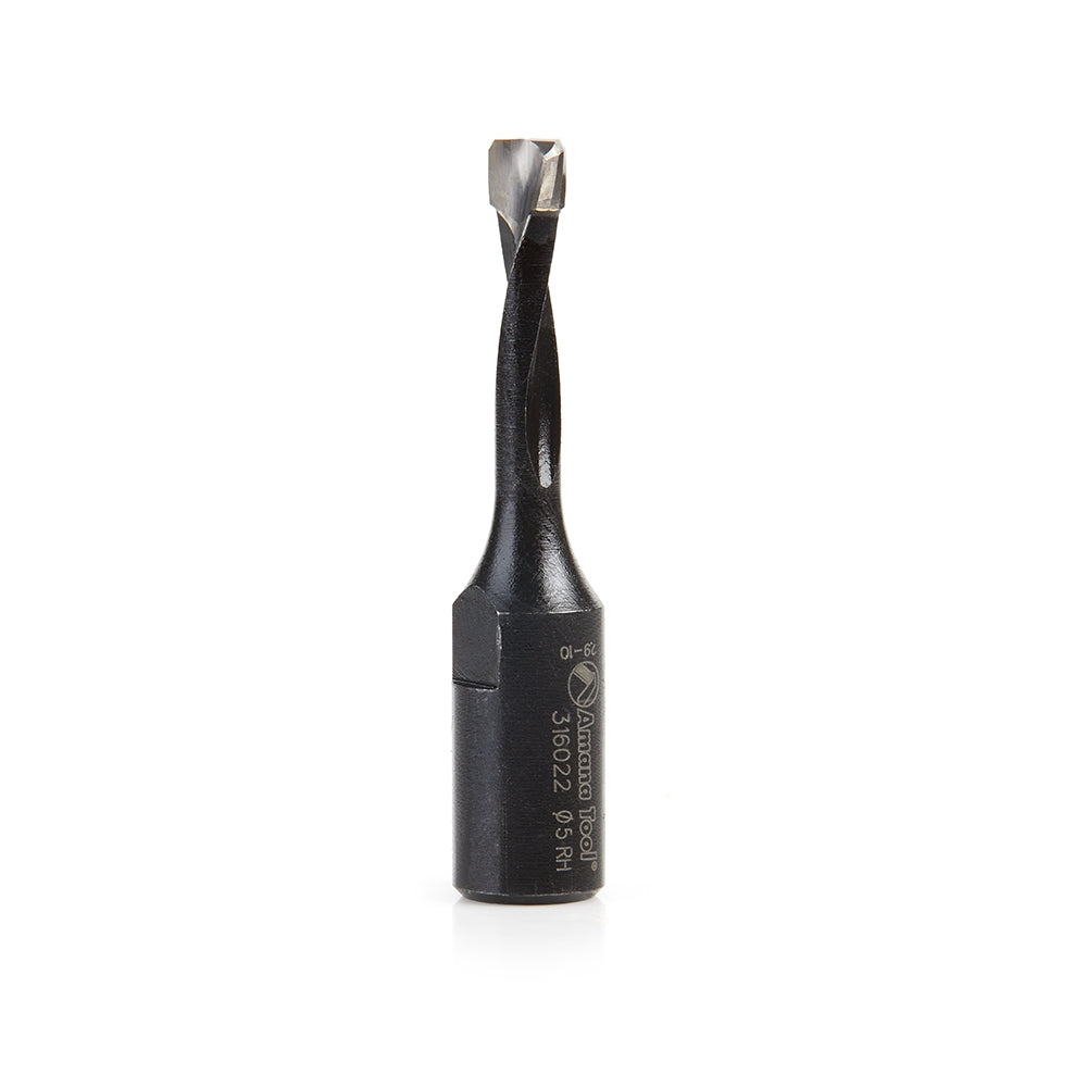 Amana Tools 316022 2 Flute Carbide Tipped RH Rotation Bit, 5mm Dia. x 20mm x 49mm for Festool Domino Joiner