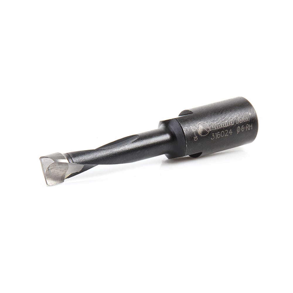 Amana Tools 316024 2 Flute Carbide Tipped RH Rotation Bit, 6mm Dia. x 28mm x 49mm for Festool Domino Joiner