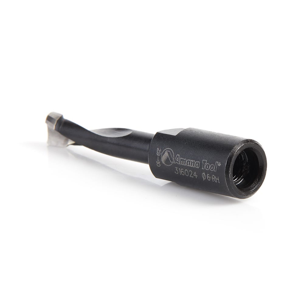 Amana Tools 316024 2 Flute Carbide Tipped RH Rotation Bit, 6mm Dia. x 28mm x 49mm for Festool Domino Joiner