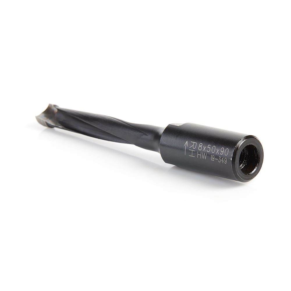 Amana Tools 316028 2 Flute Carbide Tipped RH Rotation Bit, 8mm Dia. x 50mm x 90mm for Festool Domino Joiner