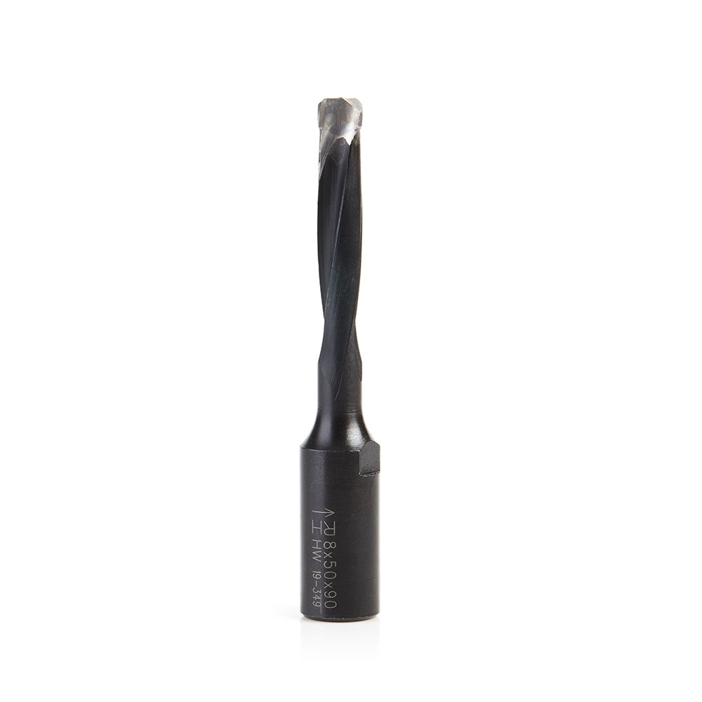 Amana Tools 316028 2 Flute Carbide Tipped RH Rotation Bit, 8mm Dia. x 50mm x 90mm for Festool Domino Joiner