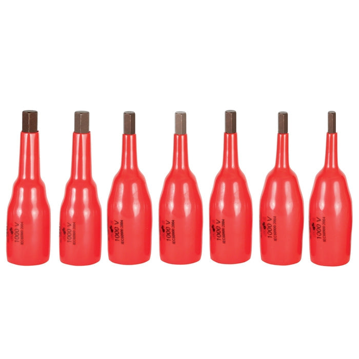 Wiha 31890 7-Piece Insulated Hex Socket Set 3/8 in. Drive, SAE