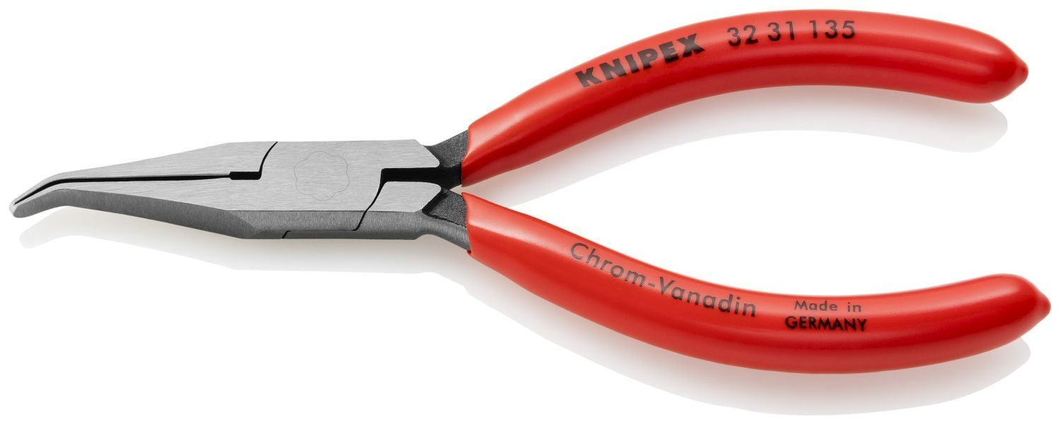 Knipex 32 31 135 Long Nose Relay Adjusting 40&deg; Angled Pliers-Flat Tips