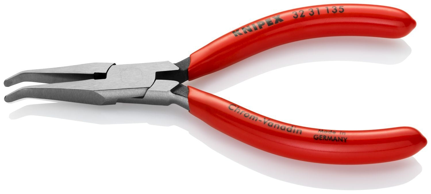 Knipex 32 31 135 Long Nose Relay Adjusting 40&deg; Angled Pliers-Flat Tips