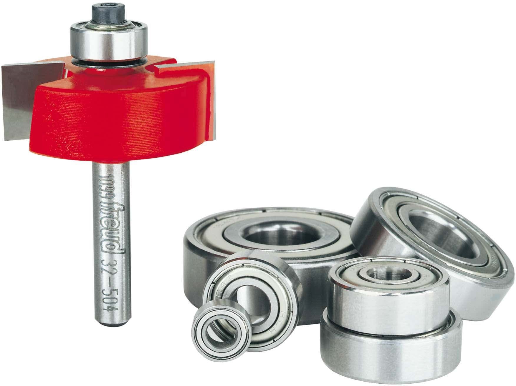 Freud 32-504 flush, 1/8",1/4",5/16",3/8",7/16",1/2-Inch Depth Rabbeting Router Bit with Bearings