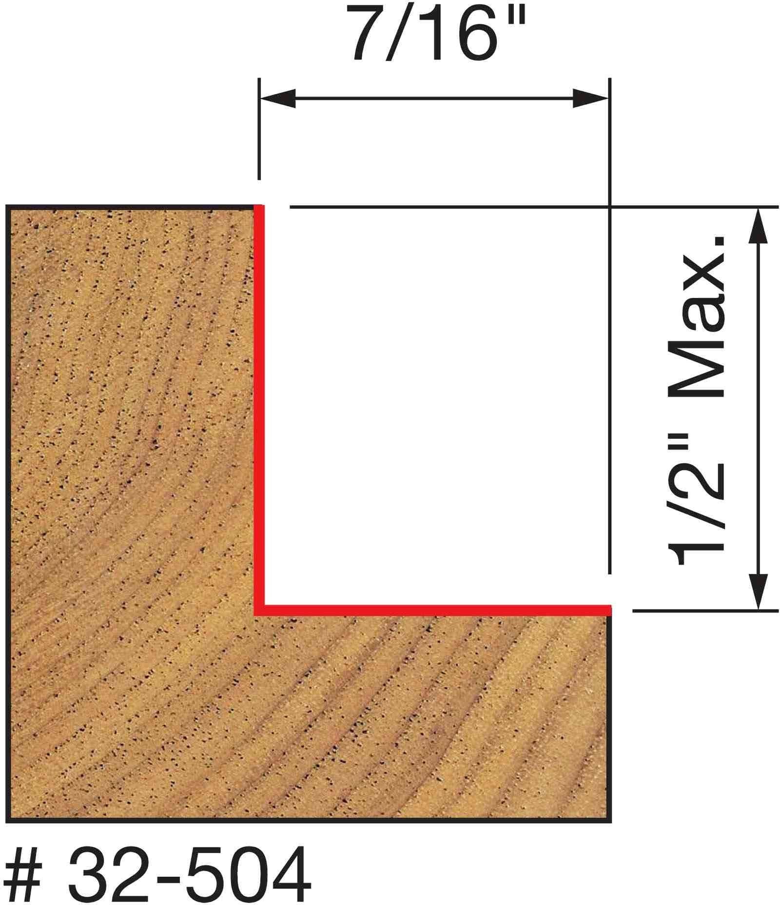 Freud 32-504 flush, 1/8",1/4",5/16",3/8",7/16",1/2-Inch Depth Rabbeting Router Bit with Bearings