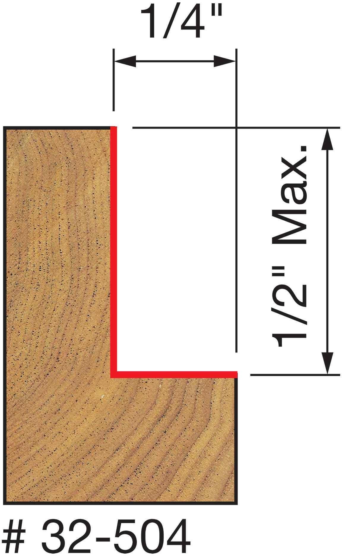 Freud 32-504 flush, 1/8",1/4",5/16",3/8",7/16",1/2-Inch Depth Rabbeting Router Bit with Bearings
