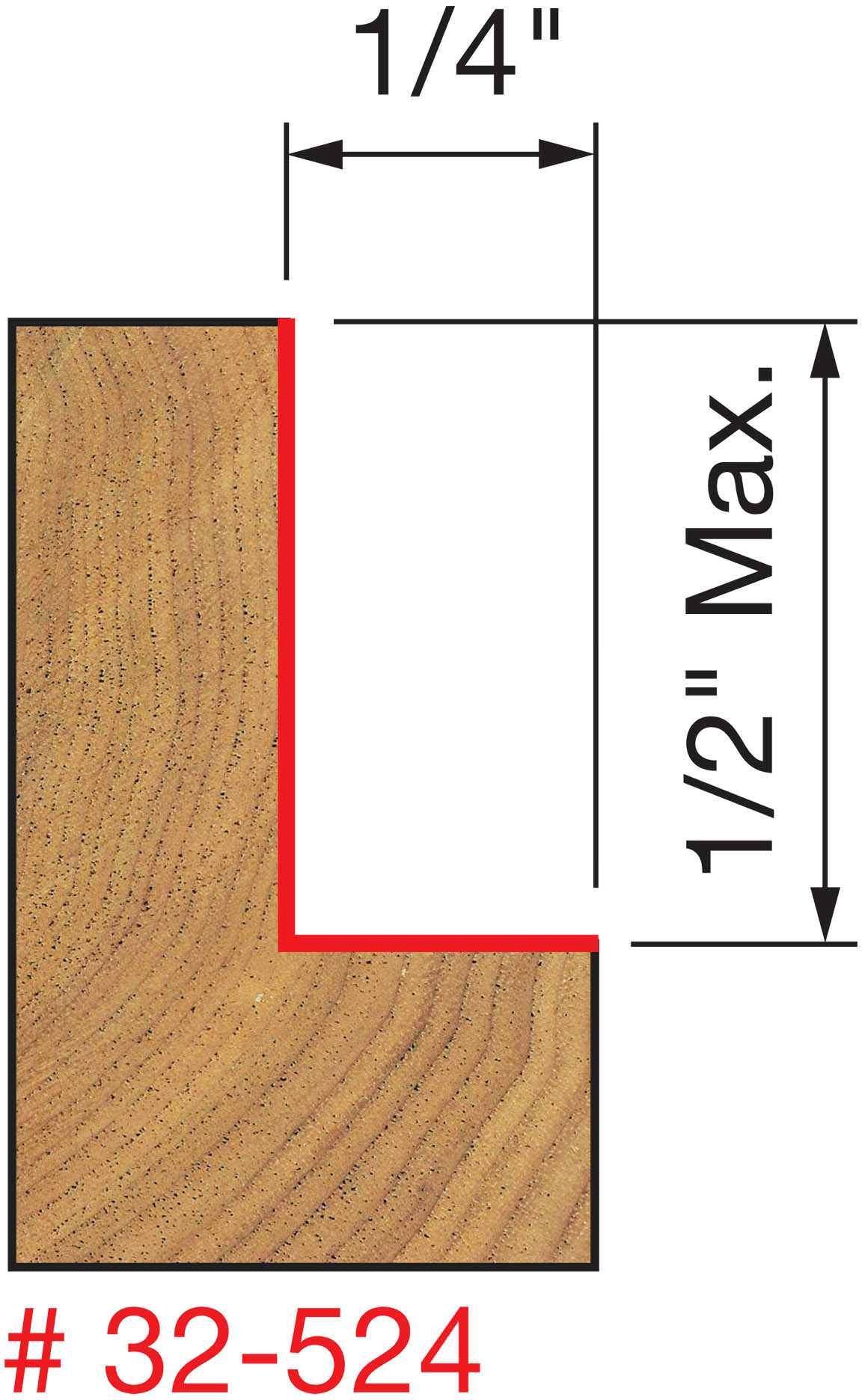 Freud 32-524 flush, 1/8",1/4",5/16",3/8",7/16",1/2-Inch Depth Rabbeting Router Bit with Bearings