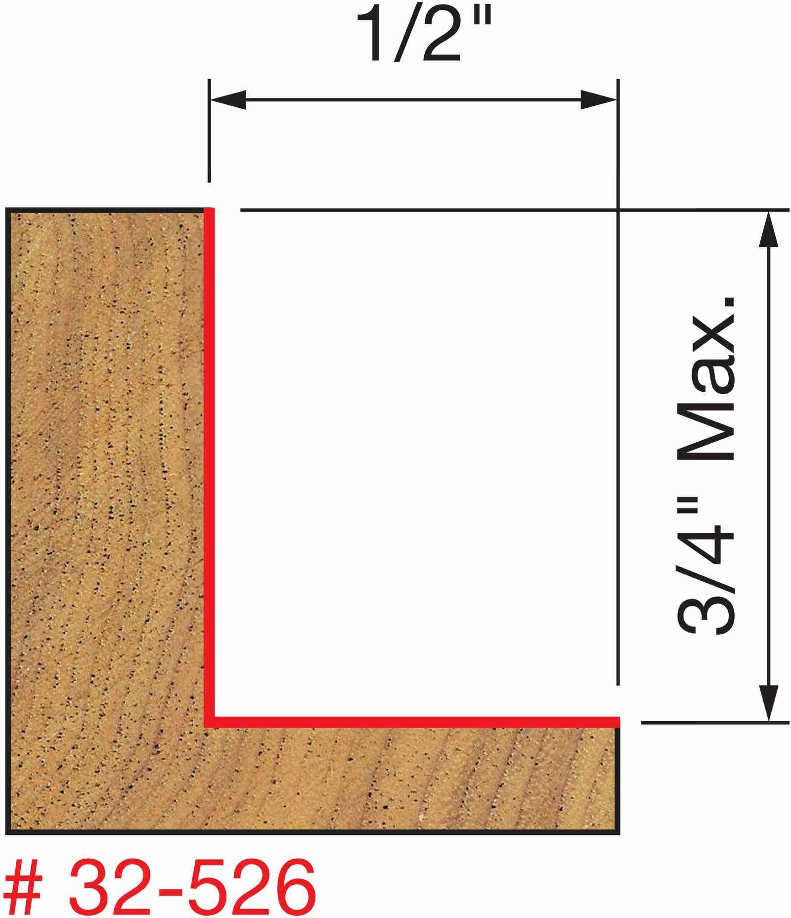 Freud 32-526 flush, 1/8",1/4",5/16",3/8",7/16",1/2-Inch Depth Rabbeting Router Bit with Bearings