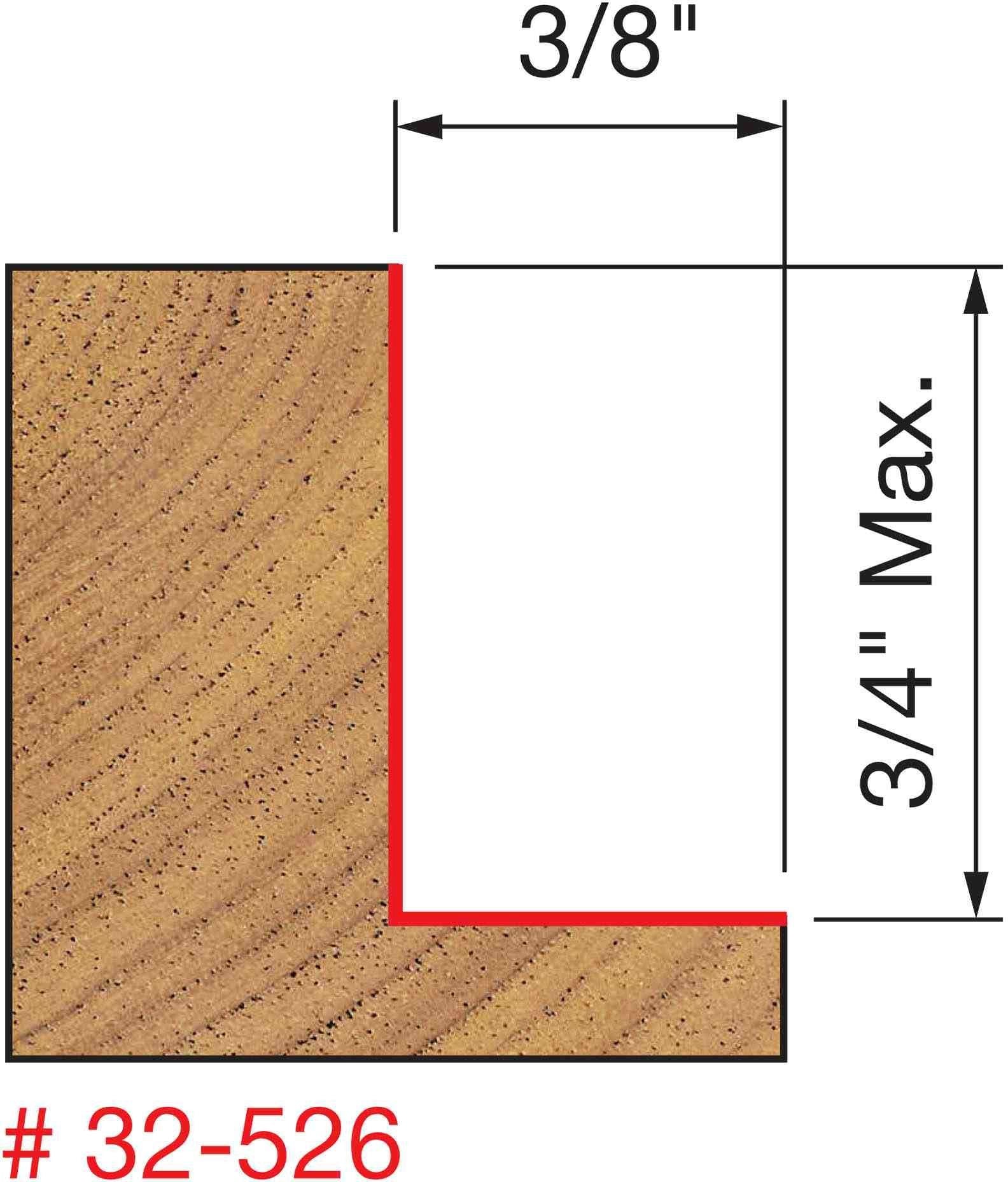 Freud 32-526 flush, 1/8",1/4",5/16",3/8",7/16",1/2-Inch Depth Rabbeting Router Bit with Bearings